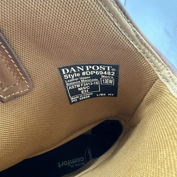 Dan Post Blayde Work Boots Mens 13 EW Steel Toe Waterproof Brown DP69482